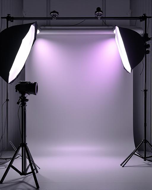 Professional lighting setup in studio